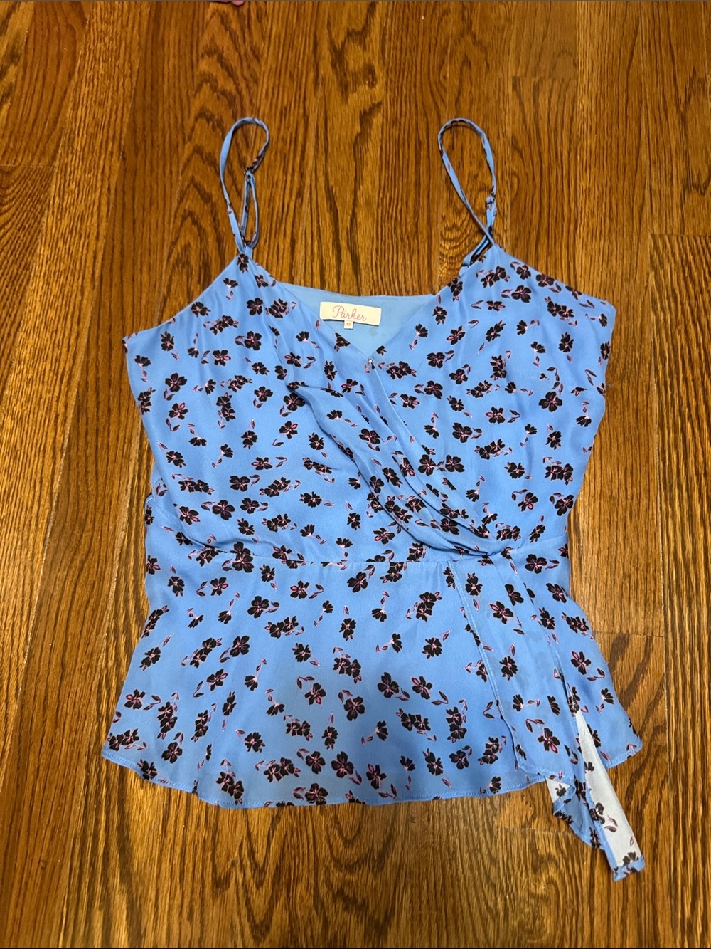 Parker Light Blue Floral Wrap Cami